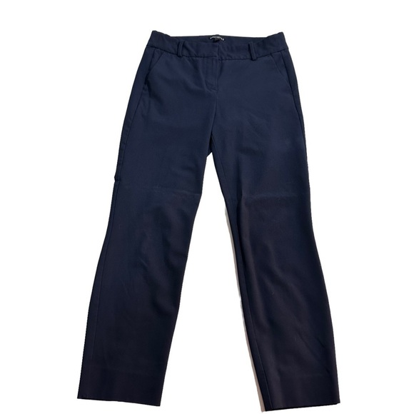 J. Crew Mercantile Women Navy Flat Front Pants Sz 6x26 Cropped Career Stretch - Picture 1 of 13